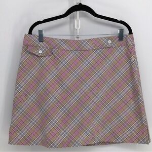 Lady Hagan Pink/Tan plaid Golf Skort Sz 12